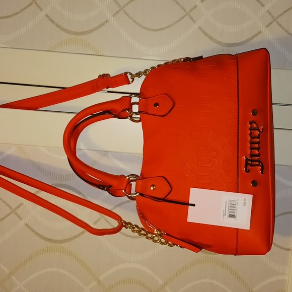 Juicy Couture Handbags - NWT Juicy Couture Dome Satchel Crossbody Bright Tangerine 🍊